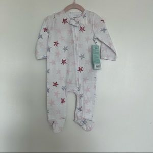 Aden + anais long sleeve zipper one piece star footie size 6-9months